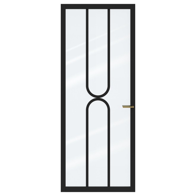 Binnendeur Skantrae SSL 14520 Blank Glas Zwart Gelakt